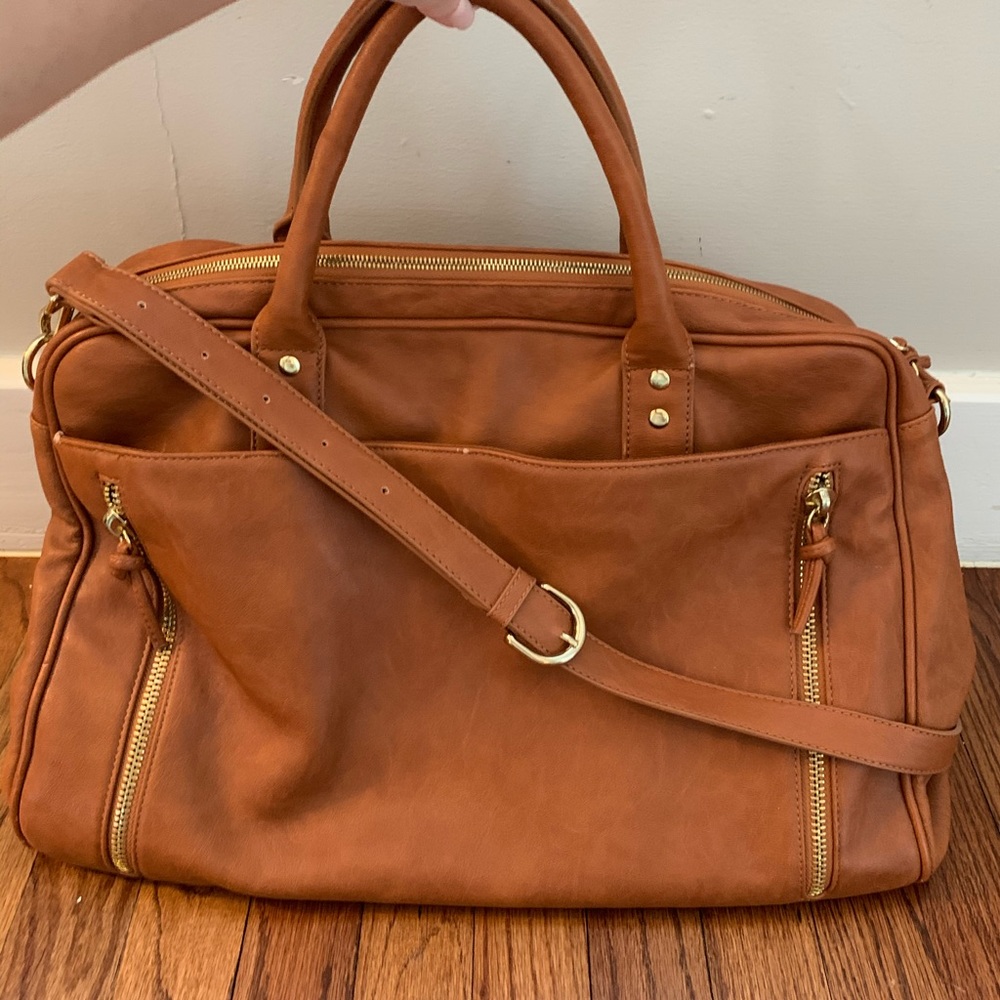 Faux leather weekender bag